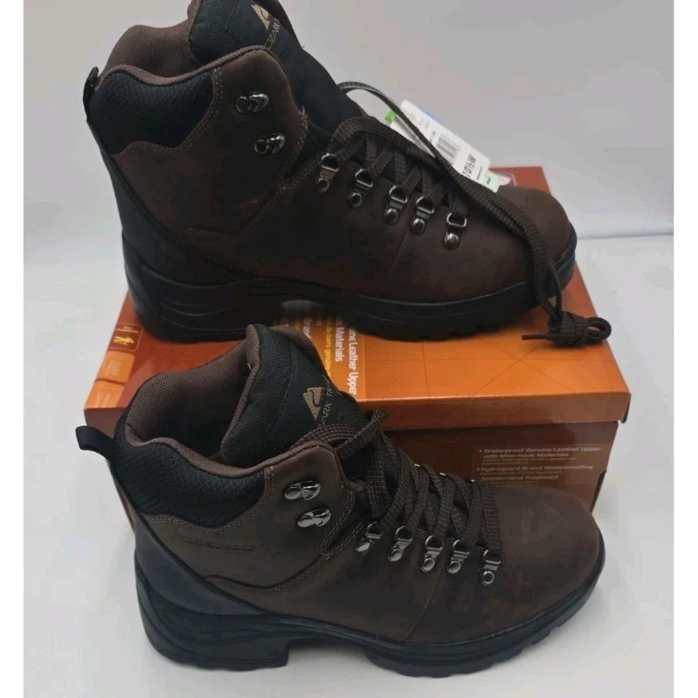Ozark Trail Bandy II Men's Hiking Boot 10.5W Dark Brown Leather Waterproof